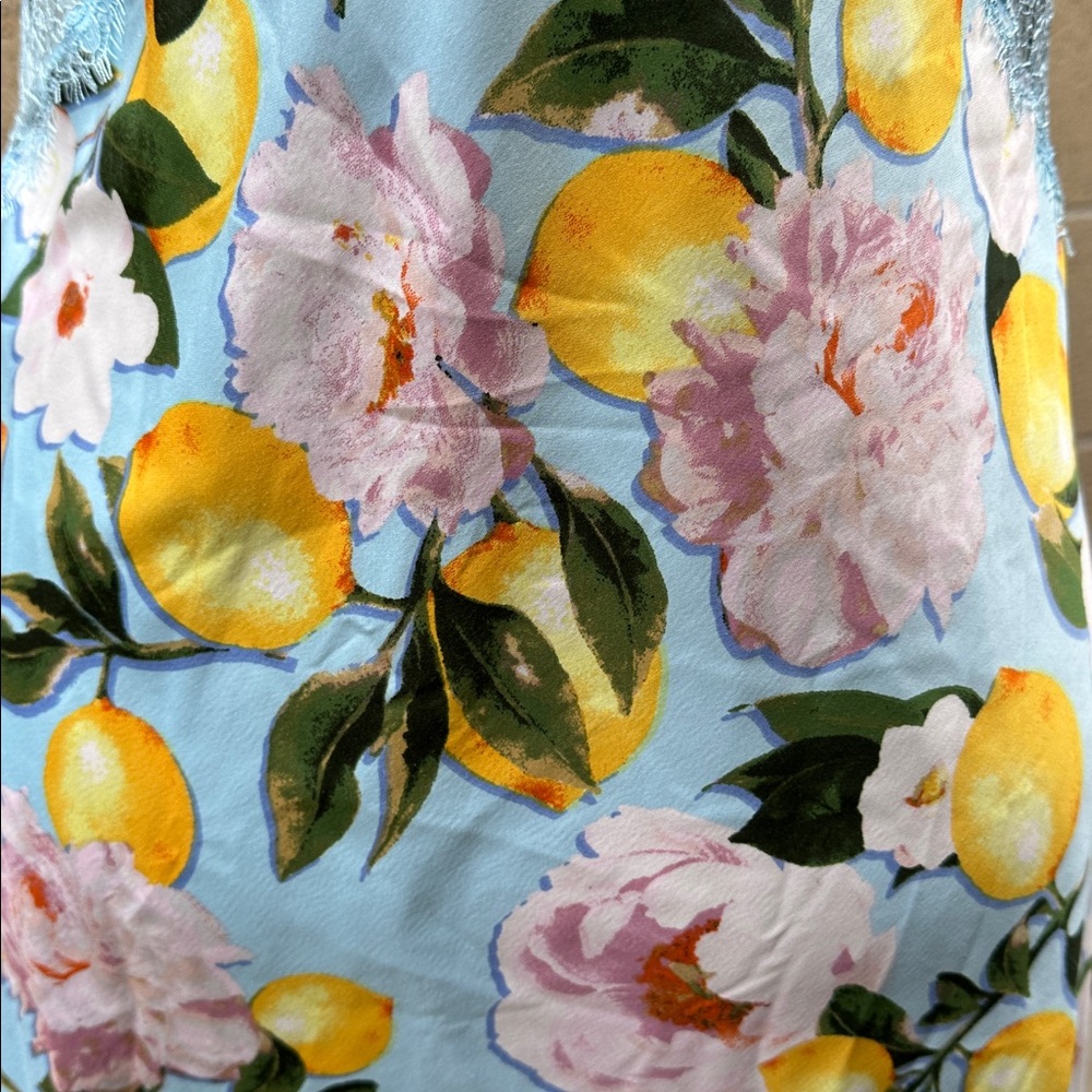 VICTORIA’S SECRET | Women’s M Light Blue Lemon Floral Chemise Slip Lace Dress - Picture 7 of 10